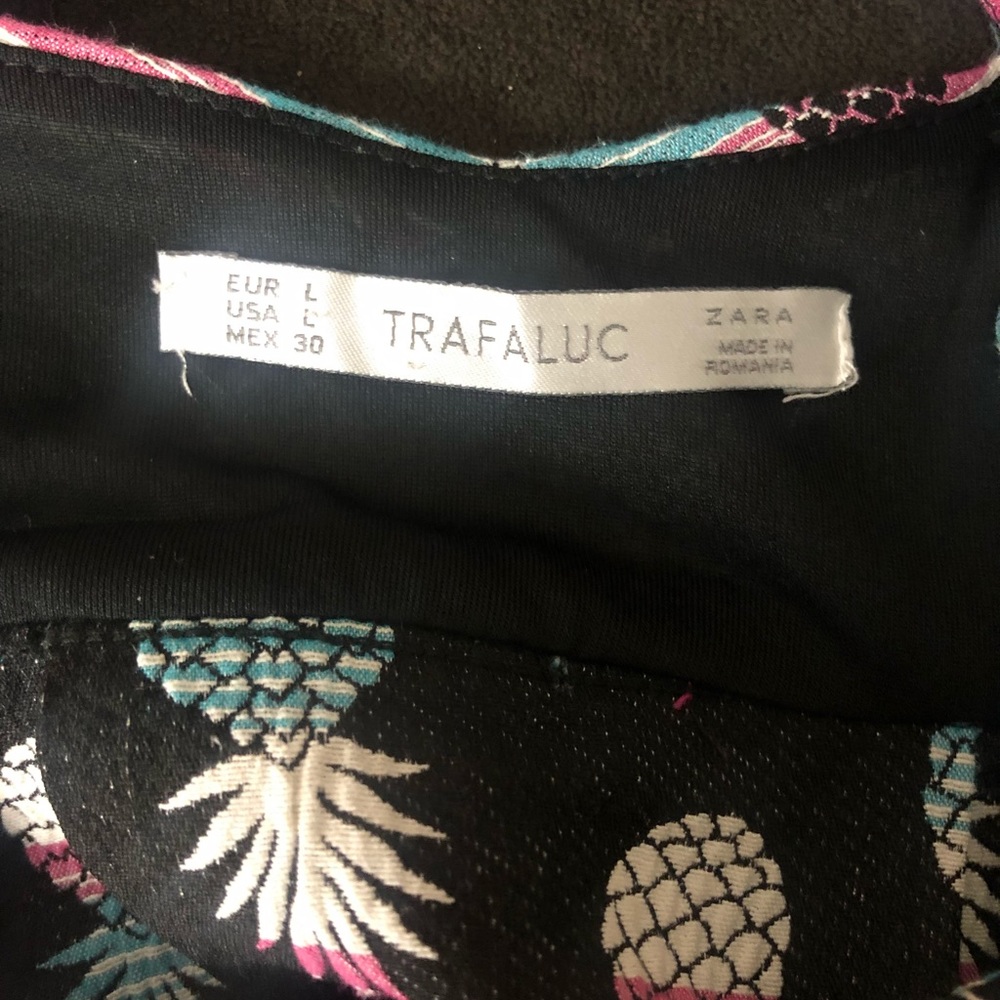 Zara Trafaluc Pineapple Print Dress Sz L - Picture 5 of 6